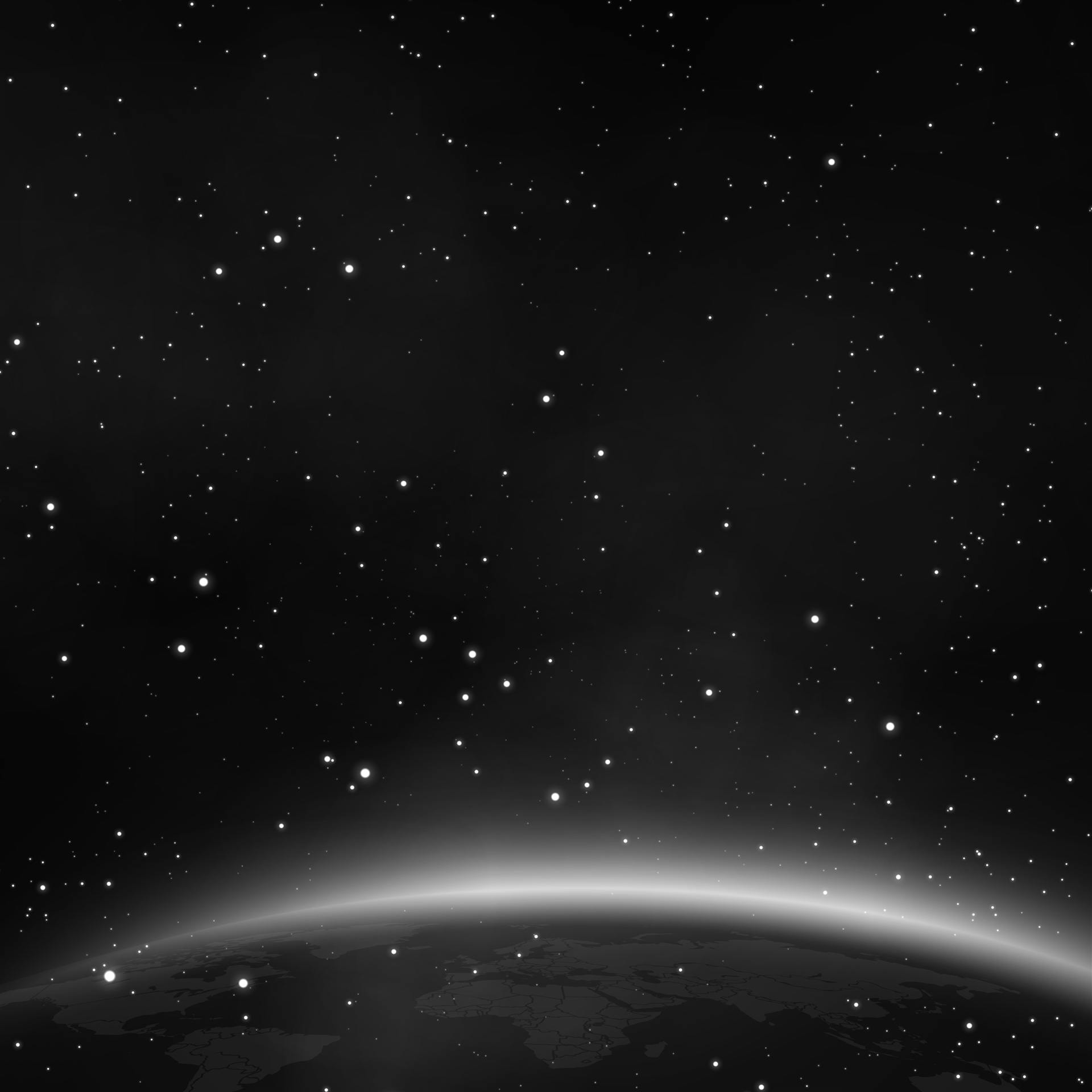 Dawn breaking over the curve of the Earth, seen from space